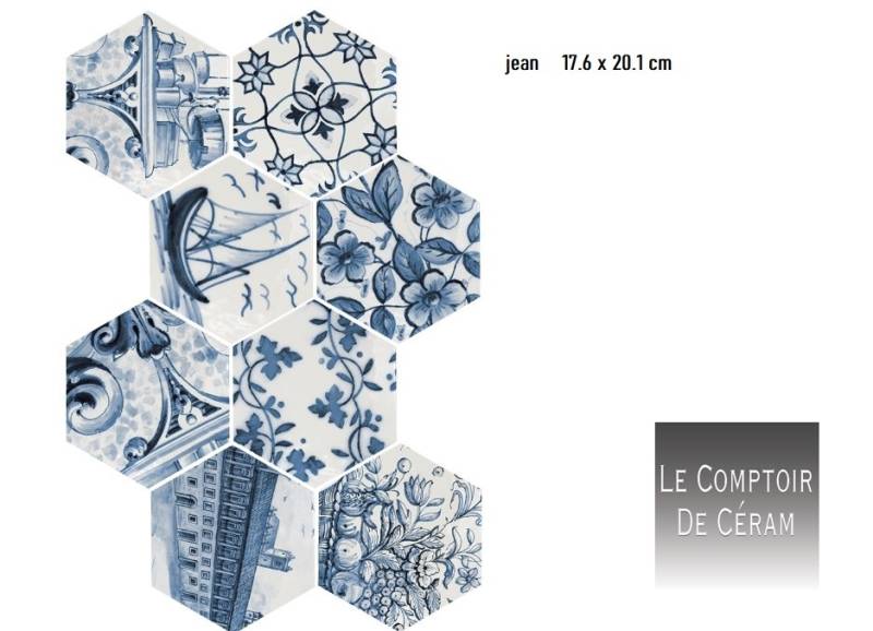 carrelage a motifs retro bleu et blanc brillant perpignan 66