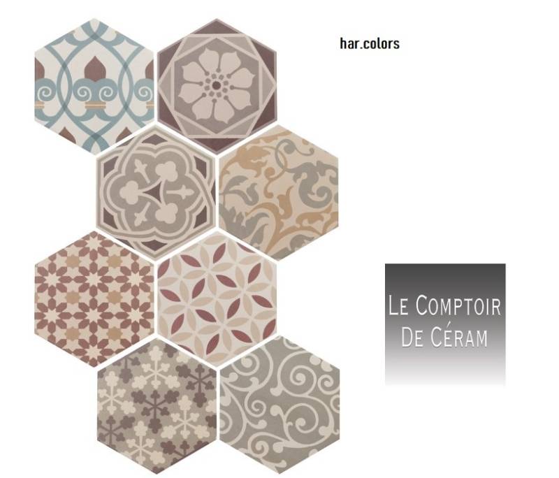 carrezlage patchwork hexagonal de couleurs retro hexagonal hauts de seine 92