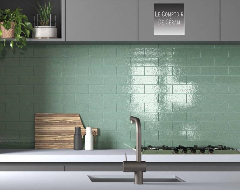 faïence rectangulaire brillante verte design Aix en Provence 13
