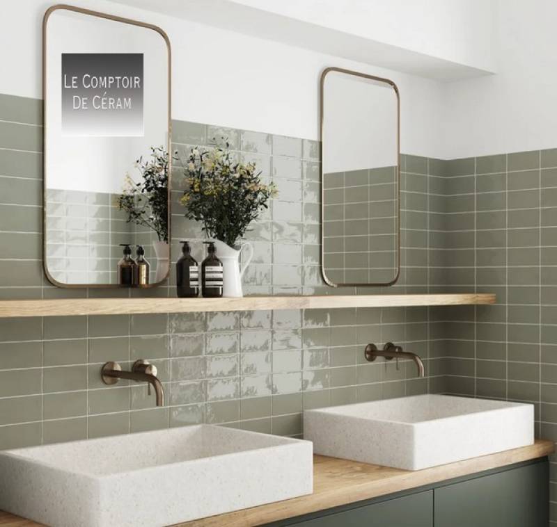 faience murale rectangulaire vert kaki nimes 30