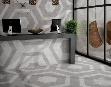 carrelage losange sol et mur gris grenoble 38