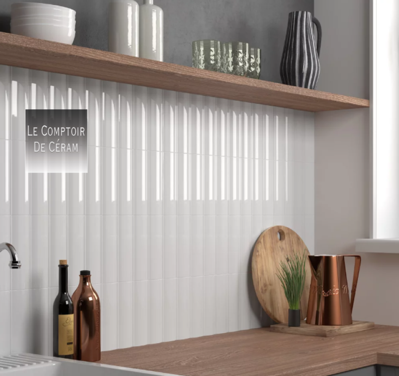 credence cuisne blanc brillant et blanc mat à relief perpignan 66