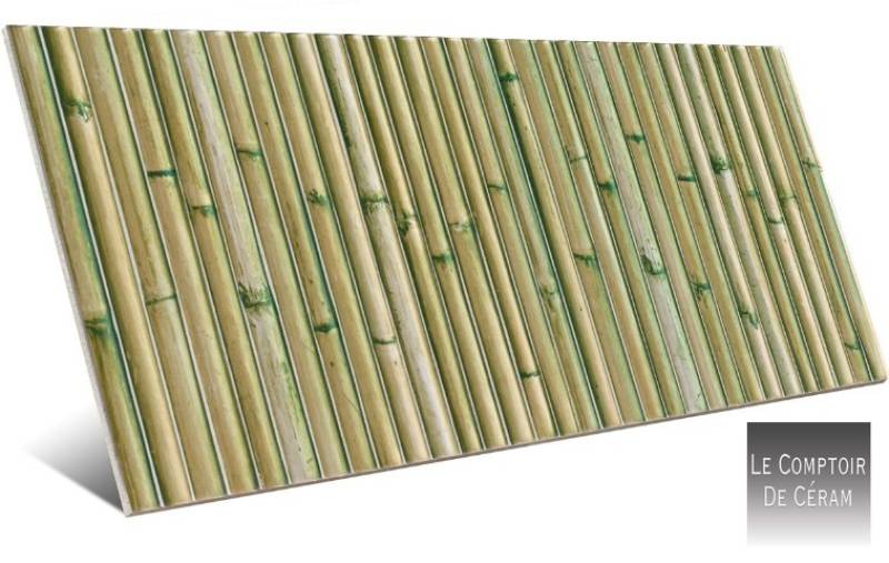 faïence 3d bambou vert 10 x 30 cm  nice 06
