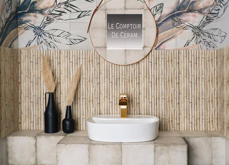 carrelage en bambou pour crédence salle de bains Grenoble 38