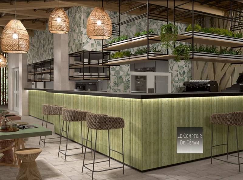 carrelage aspect bambou vert pour bar a cocktail hauts de seine 92