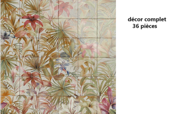 carrelage salle de bains 15 x 15 cm fleurs retro vintage lyon 69