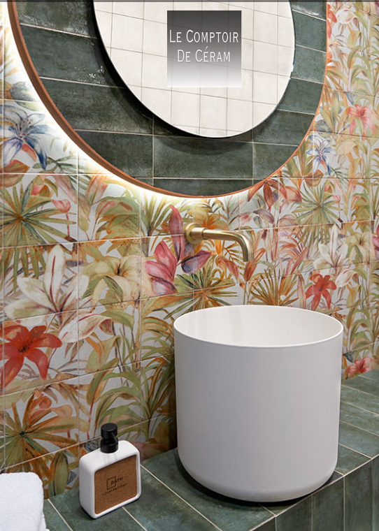 faïences  15 x 15 cm motifs floral 2024 Nantes 44 