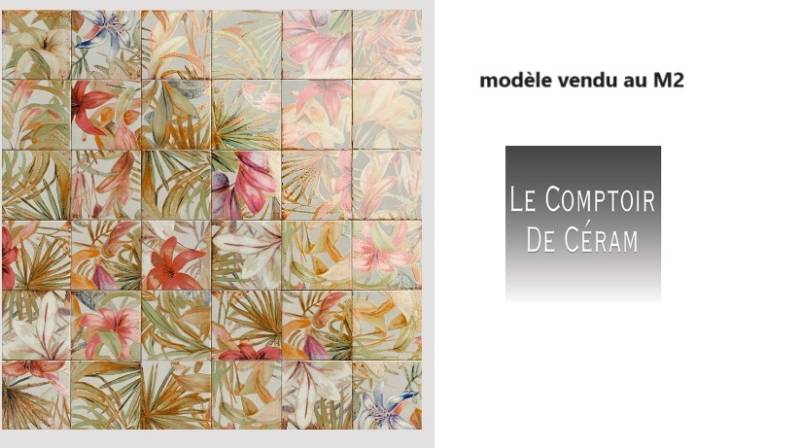 CARRELAGE MOTIF FLEURI 15 X 15 CM SOL ET MUR paris 75