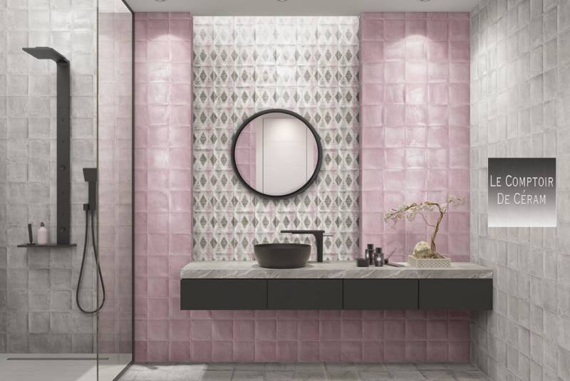 CARRELAGE MURAL BRILLANT 15 X 15 CM ROSE PETIT PRIX BORDEAUX 33