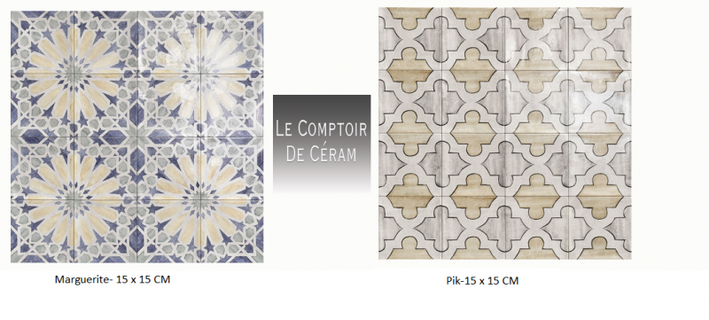 FAIENCE MURALE A MOTIFS 15 X 15 CM FLEUR MARGUERITE AVIGNON 84
