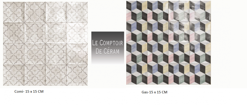 CARRELAGE AZULEJOS 15 X 15 CM MOTIF GEOMETRIQUE TOULOUSE 31