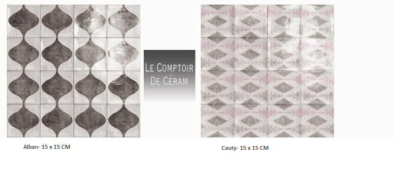 CARRELAGE MURAL 15 X 15 CM GRAPHIQUE BRILLANT LAVAL 53