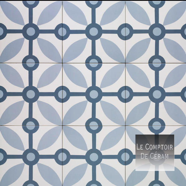 carreaux ciment pour terrasse 20 x 20 cm bleu gris Toulouse 31