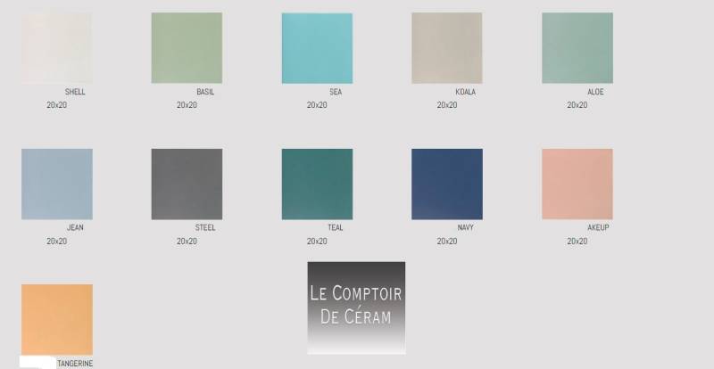 carreaux 20 x 20 cm sol et mur de couleurs unis pour terrasse et extérieur Nîmes 30