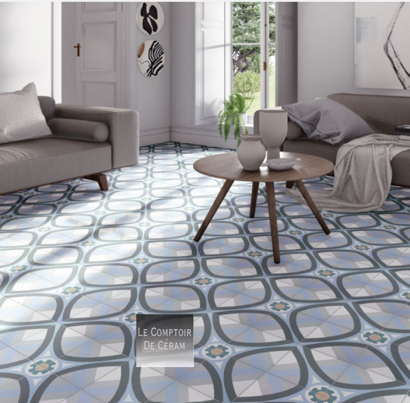 carrelage sol antidérapant R10 aspect carreaux de ciment format 20 x 20 cm cap d agde 24