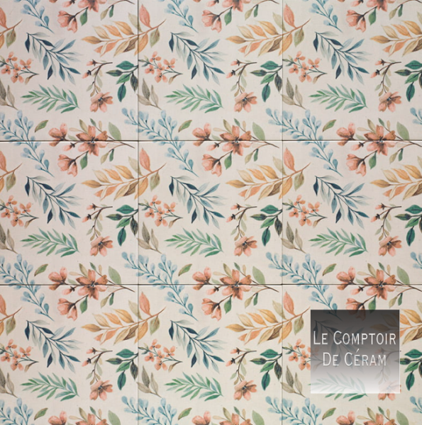 carrelage exterieure 20 x 20 cm motifs petites fleurs couleurs tendance 2025 rennes 35