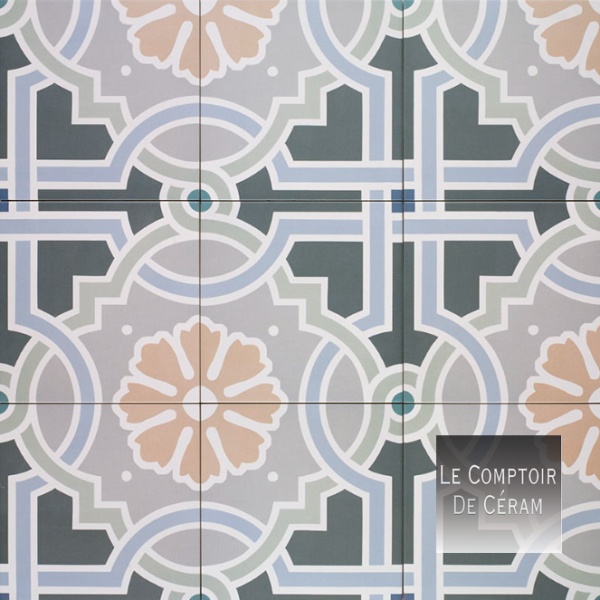 carrelage imitation carreaux ciment vert gris pour terrasse extérieure valence 26