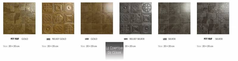 carrelage mural 20 x 20 cm metal bronze cuivre design haut de seine 92