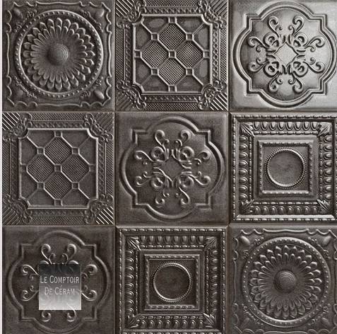 carrelage mural 3D noir 20 x 20 cm paris 75