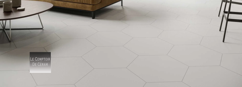  grande tomette blanc mate effet marbre mur et sol Montpellier 34