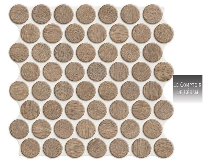 carrelage mural mosaique ronde bois toulouse 31