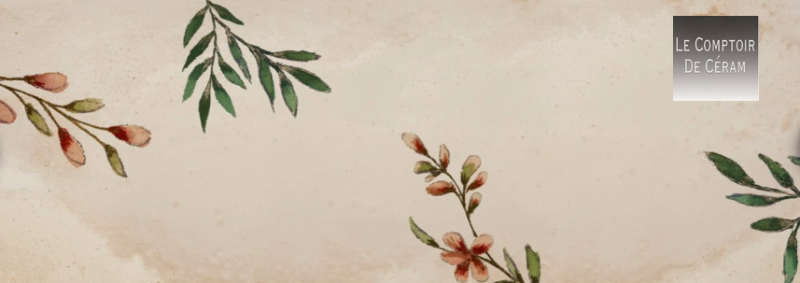 faïence motifs fleurs liberty 15 x 45 cm Lyon 69