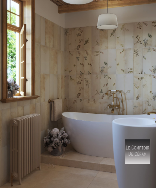 carrelage vintage fleurs salle de bains 2024 Grenoble 38