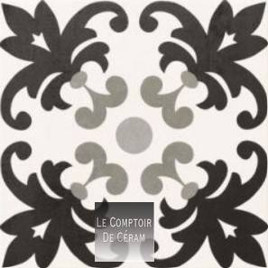 carrelage imitation carreaux de ciment noir et blanc interieur et exterieur bordeaux 33