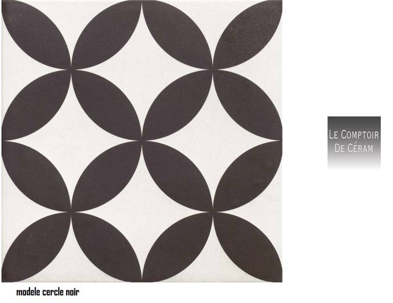 carrelage antidérapant r11 terrasse motifs retro noir et blanc nimes 30