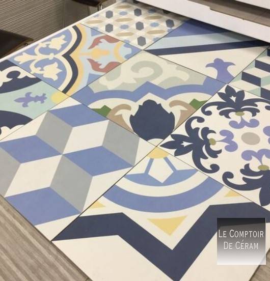 carrelage bleu carreaux ciment pour terrasse et piscine toulouse 31