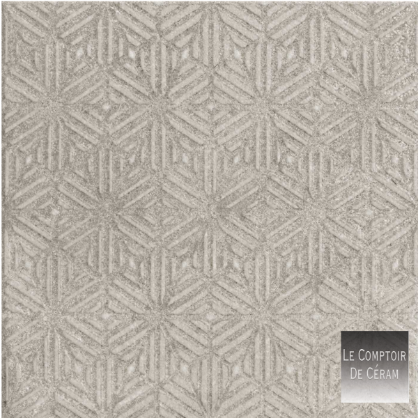 DALLE POUR TERRASSE ET PISCINE GRISE 33 X 33 CM A MOTIFS GEOMETRIQUE VALENCE 26