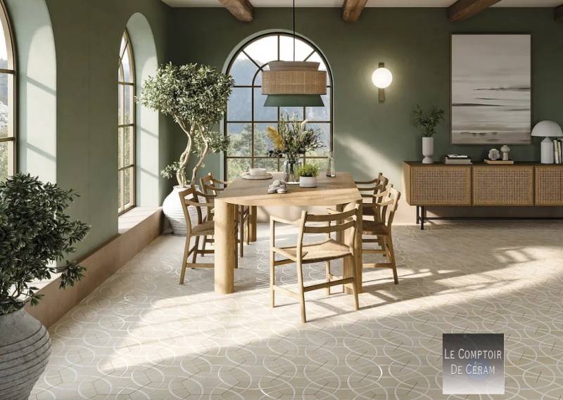 carrelage rosace terracotta design Versailles 78