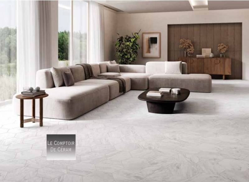 carrelage hexagonal tomette marbre blanc  2025 rennes 35