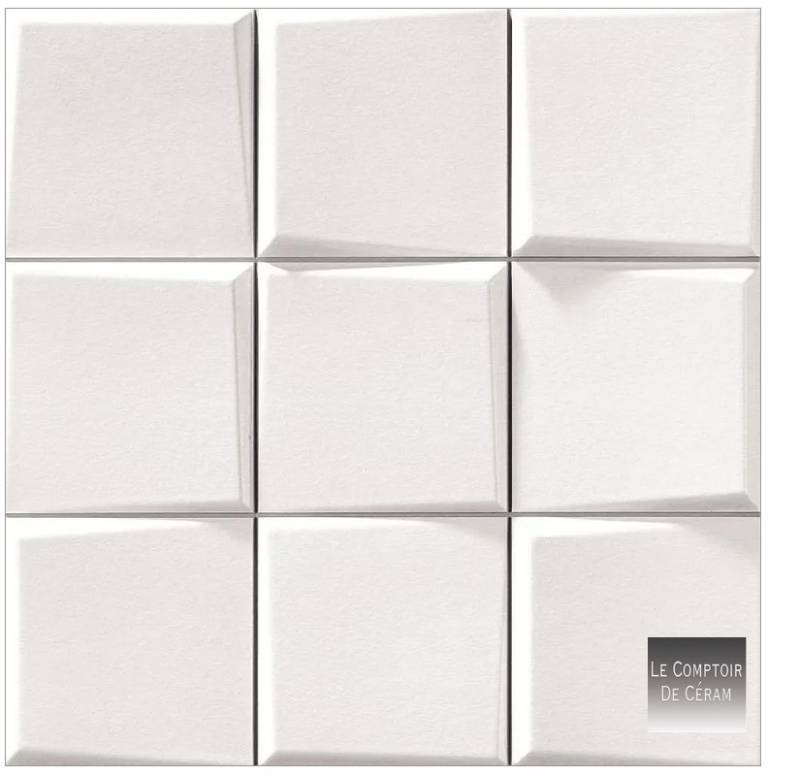 petit carreaux blancs 10 x 10 cm a relief 3d lyon 69