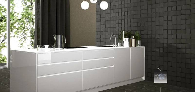 carrelage mural 3d petit format noir design nimes 30