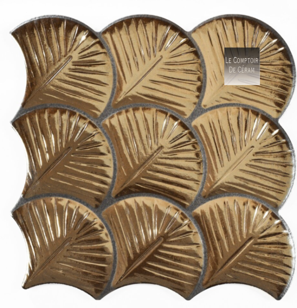 faïence murale coquillage couleur or gold rennes 35