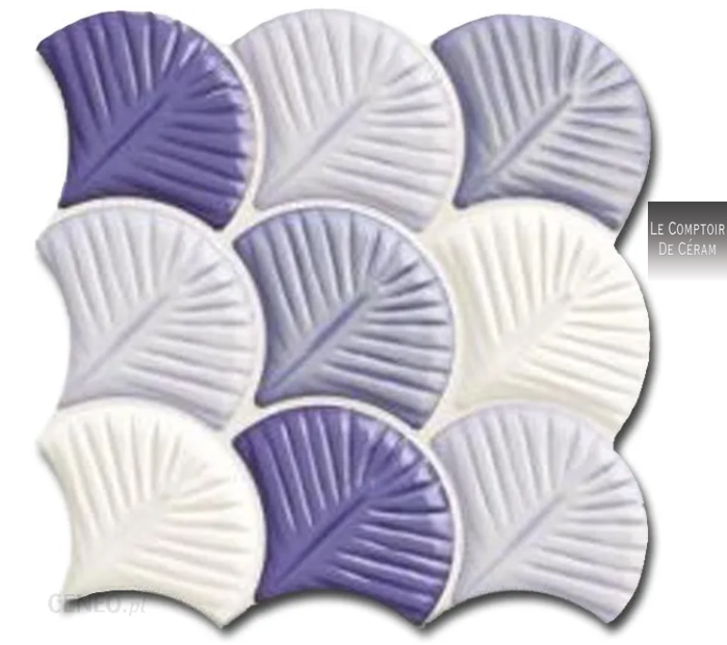 faïence forme coquillage pour salle de bains bleu et blanc Montpellier 34
