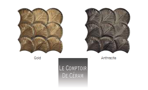 carrelage coquillage or ou argent design cannes 06