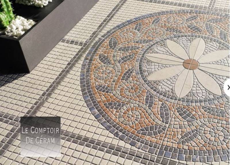 CARRELAGE ROSACE EN MOSAIQUE PIERRE LILLE 59