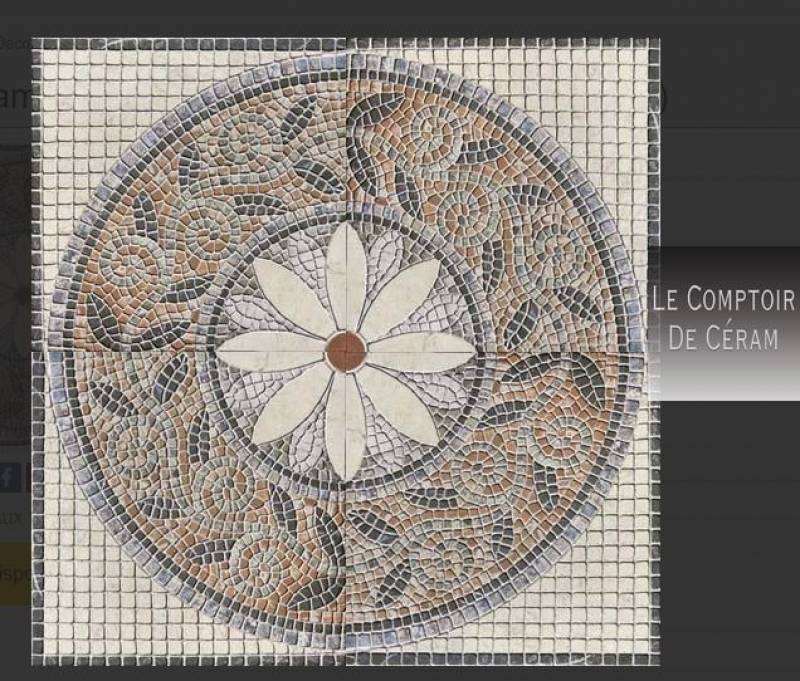 ROSACE MOSAIQUE EN PIERRE POUR TERRASSE EXTERIEURE PETIT PRIX CAP D AGDE 34