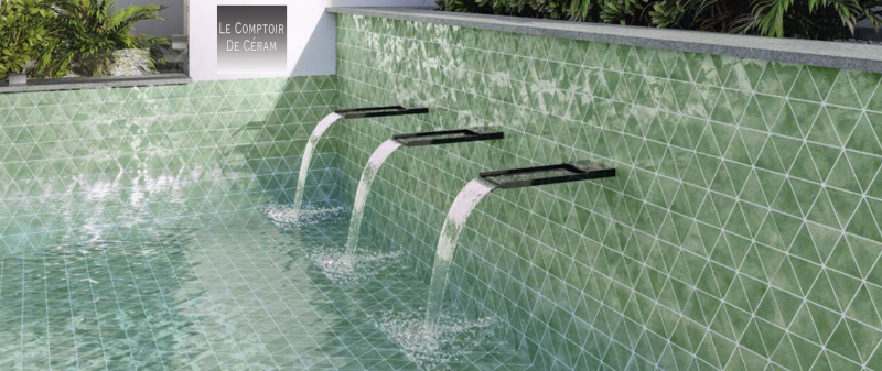 carrelage forme triangle pour piscine et terrasse Nice 06