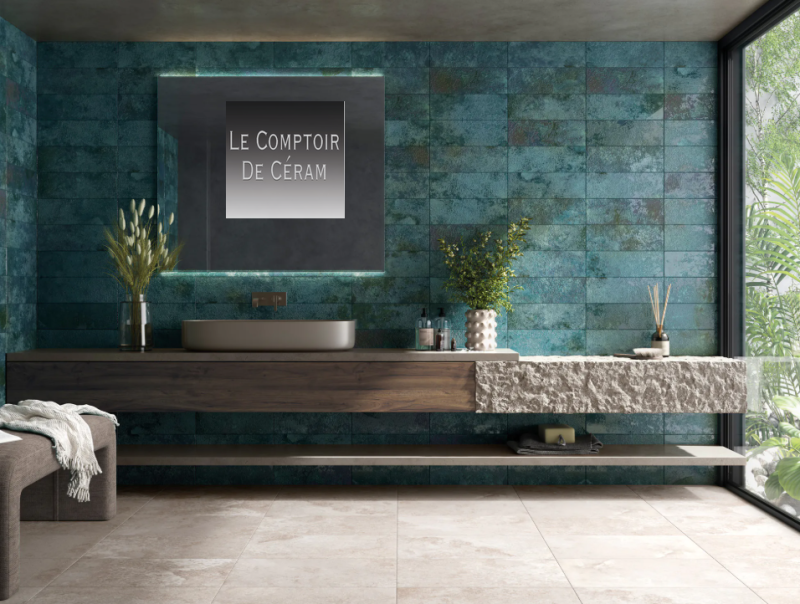 carrelage moderne bleu clair intérieur et extérieur Lille 59