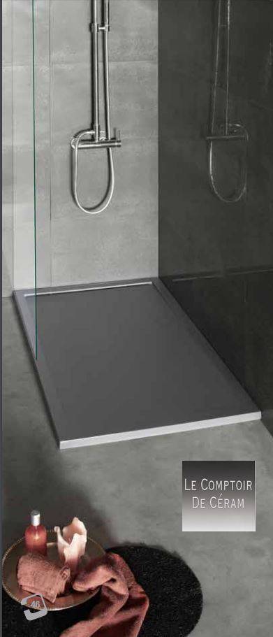 RECEVEUR DE DOUCHE NOIR SUR MESURE EXTRA PLAT MARSEILLE 13