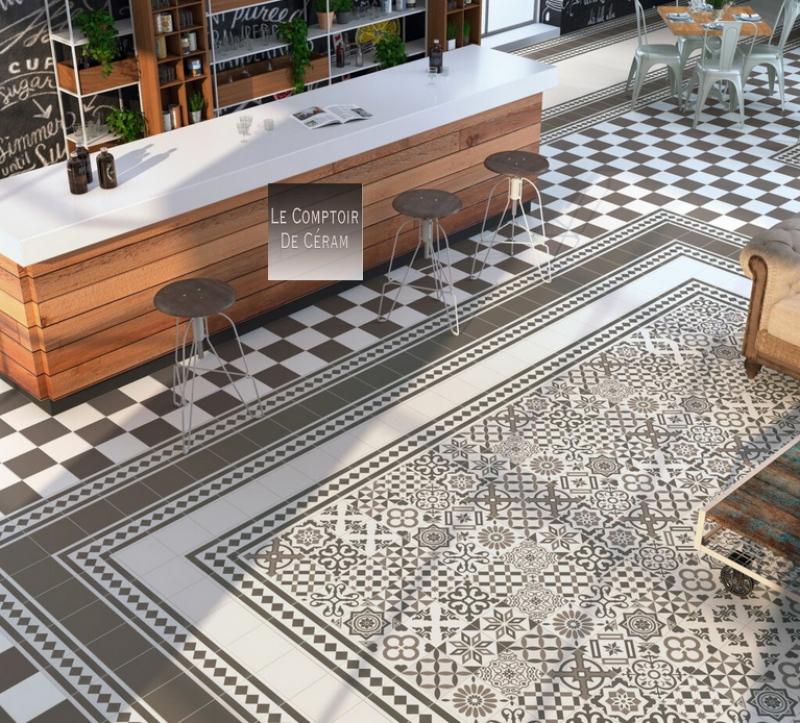 carrelage damier gris et blanc 20 x 20 cm la rochelle 17