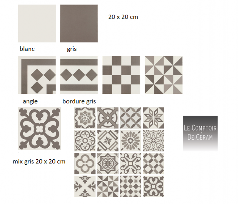 carrelage damier gris blanc 20 x 20 cm paris 75