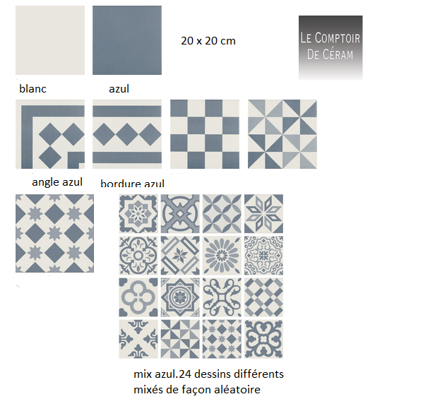 carrelage damier bleu blanc pas cher montpellier 34