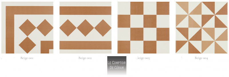 carrelage pate rouge damier terracfotta blanc bordeaux 33