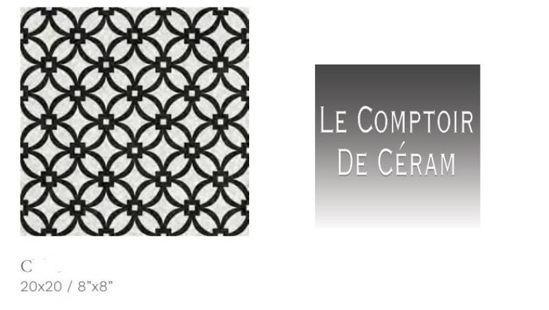 carrelage retro noir et blanc pour terrasse extérieure antidérapant Avignon 84