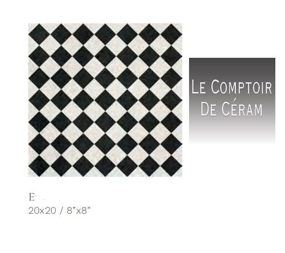 carrelage terrasse petit damier noir et blanc antidérapant cannes 06
