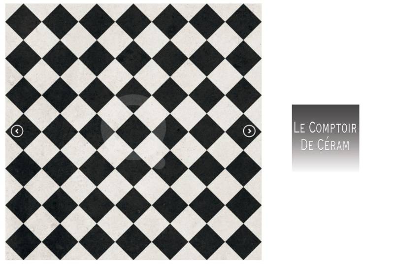 carrelage petit damier noir blanc 20 x 20 cm Toulon 83